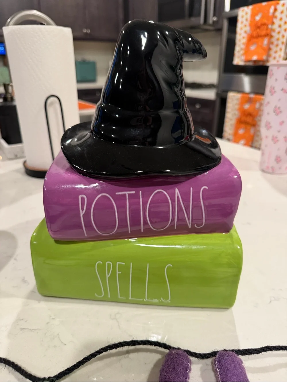 Witch themed halloween decor